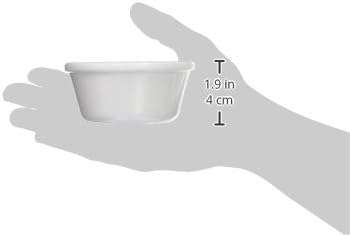 Winco Commercial-Grade Plastic Ramekin/Dipping Sauce Cup, Smooth, 6 Ounce, White (12 Pack)