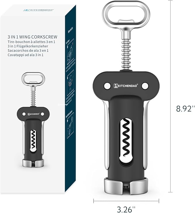 Wine Saver Pump and 3 in 1 Wing Corkscrew