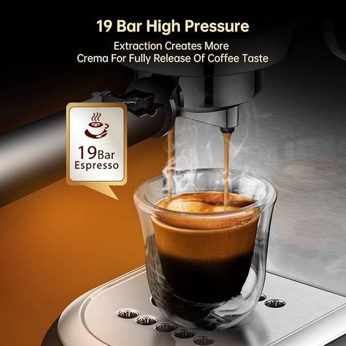 Semi-auto Stainless Steel Household Coffee Machine 19 Capsules Superfine Capsule Powder Coffee Machine Cappuccino and Espresso H11 (Color : H11 Jug Mat Tamper, Size : CHINA_EU)