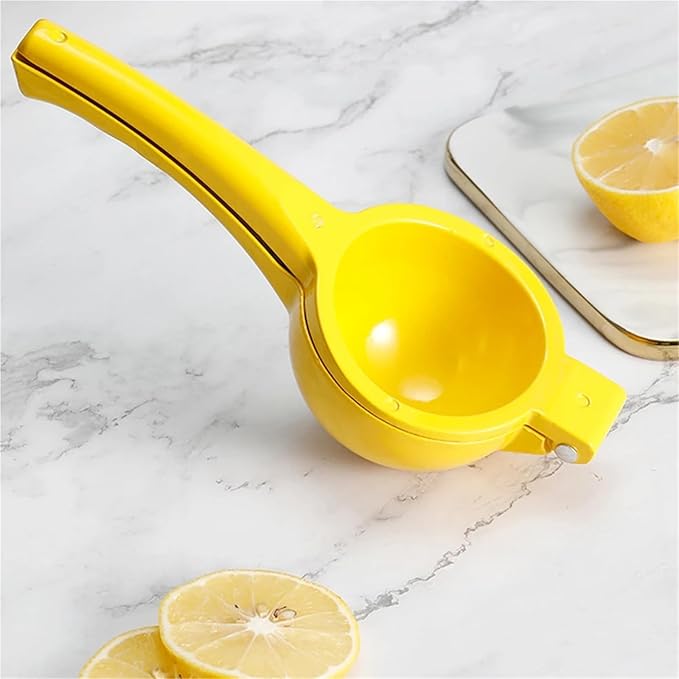 Home Manual Lemon Squeezer Aluminum Alloy Hand Pressed Citrus Orange Juicer Portable Kitchen Tool for Lime Lemon Home Use Yellow 1-5PCS(1pc)