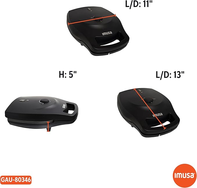 IMUSA 6 Slot Electric Arepa Maker with Temperature Control, Matte Black