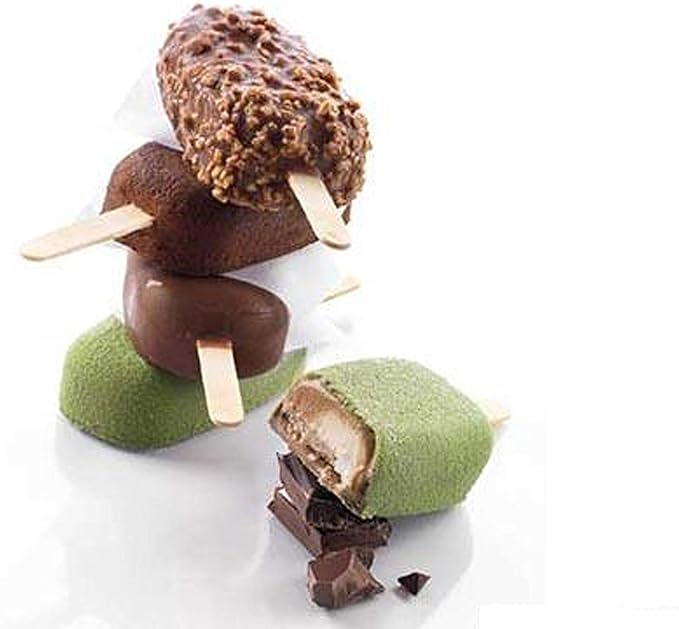 Silikomart - Ice cream and cake lolly moulds, 12 servings of 90 ml, make ice lollies