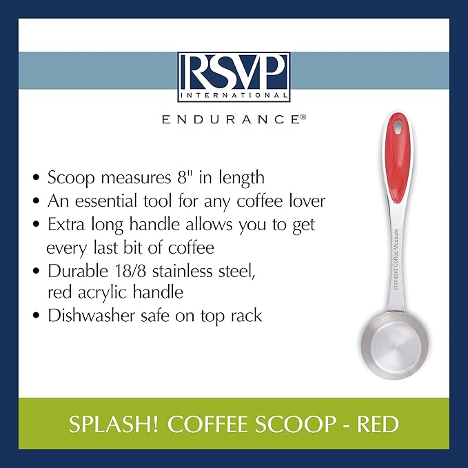 RSVP International Coffee Scoop Collection, 2-Tablespoon, Red Acrylic