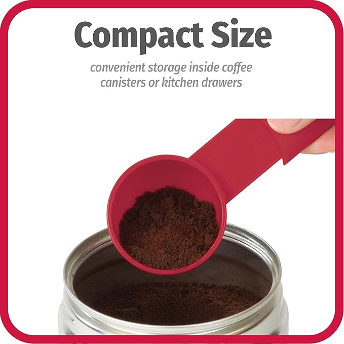 GoodCook Everyday Coffee Scoop, 2-Tablespoon Coffee Measuring Spoon with Extendable Handle, Red
