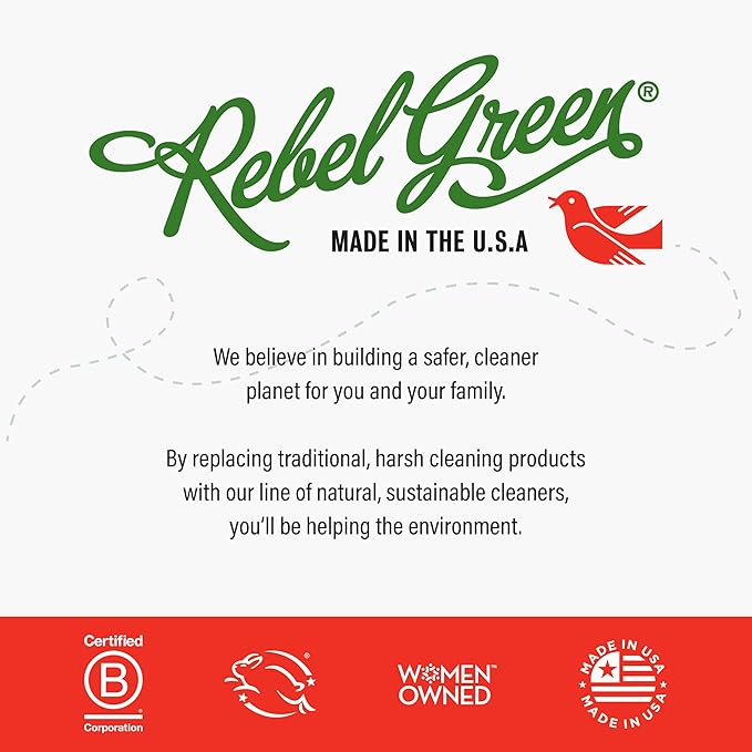 Rebel Green Fruit & Veggie Clean - Plant-Based Produce Cleaner - Natural Fruit and Vegetable Wash with No Aftertaste - Dirt & Grime Removal - Made with Organic Extracts of Citrus - 16 FL OZ