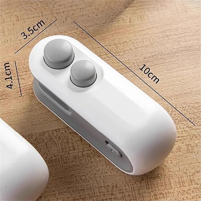 2 In 1 Sealer Cutter Mini Bag Sealer Handheld Heat Vacuum Sealer Handheld Bag Sealing Machine for Food Storage Snacks Freshness(White)