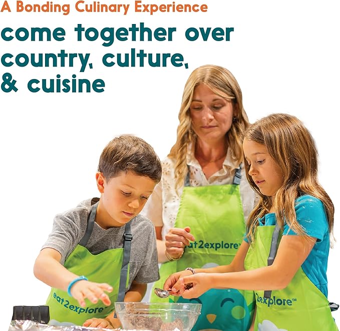 eat2explore Cooking Kits for Kids 15 Pcs – Interactive & Educational Kids Cooking Sets Real for Ages 5 and Up,3 Recipe Cards & Global Ingredients – Fun for Young Chefs (Brazil Edition)