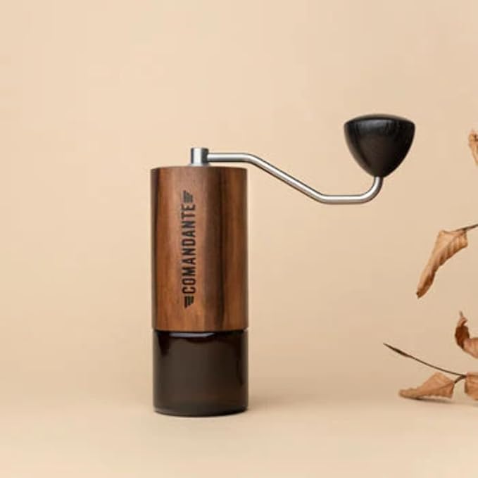 COMANDANTE C40 MK4 Nitro Blade Liquid Amber/Stainless Steel Coffee Grinder, Silver/Brown, Silver/Brown
