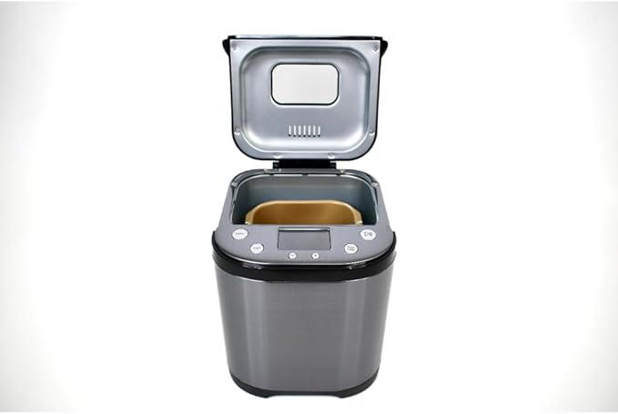 CULINARY CHEF Bread Maker Machine with Nonstick Bowl, Bread Hook, Measuring Cup & Spoon. 15-in-1, Gluten-Free Bread, Cake& Yogurt, 3 Crust Colour options and more.t3 Loaf Sizes. 2LB XL-Stainless Steel