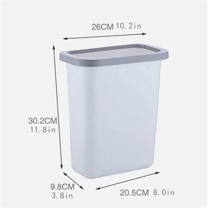 Garbage Cans Hanging Waste Bin Under Kitchen Sink,Plastic Dustbins Over Cabinet Door with Top Ring to Fix Garbage Bag Basket(Beige)