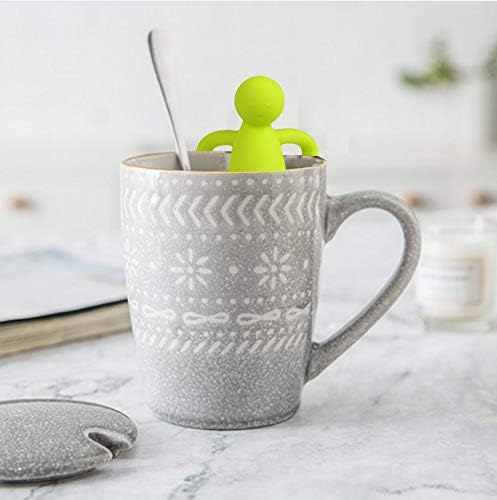 Tea Infuser for Loose Tea Extra Fine Mesh Tea Steeper with Cute Design Tea Strainer Ball with Silicone Handle for Tea Cup Mug, Stainless steel Green