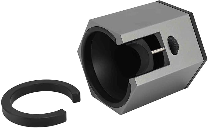 Coffee Portafilter Holder Stand with Adjustable Height Knob and Removable Bracket Cover, Aluminum Alloy Non Slip Base for Restaurants Homes Cafes (Black)