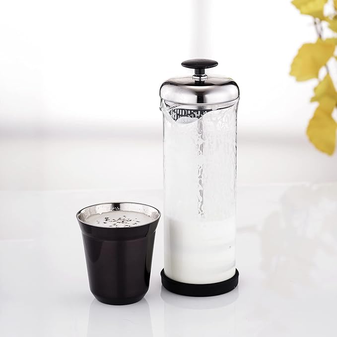 Easyworkz Stainless Steel Espresso Cup 2pcs Set Double Wall 5 oz, Bundled Espresso Steaming Pitcher Stainless Steel 15 oz Coffee Frothing Picther Milk Jug Cappuccino Latte Art Cup
