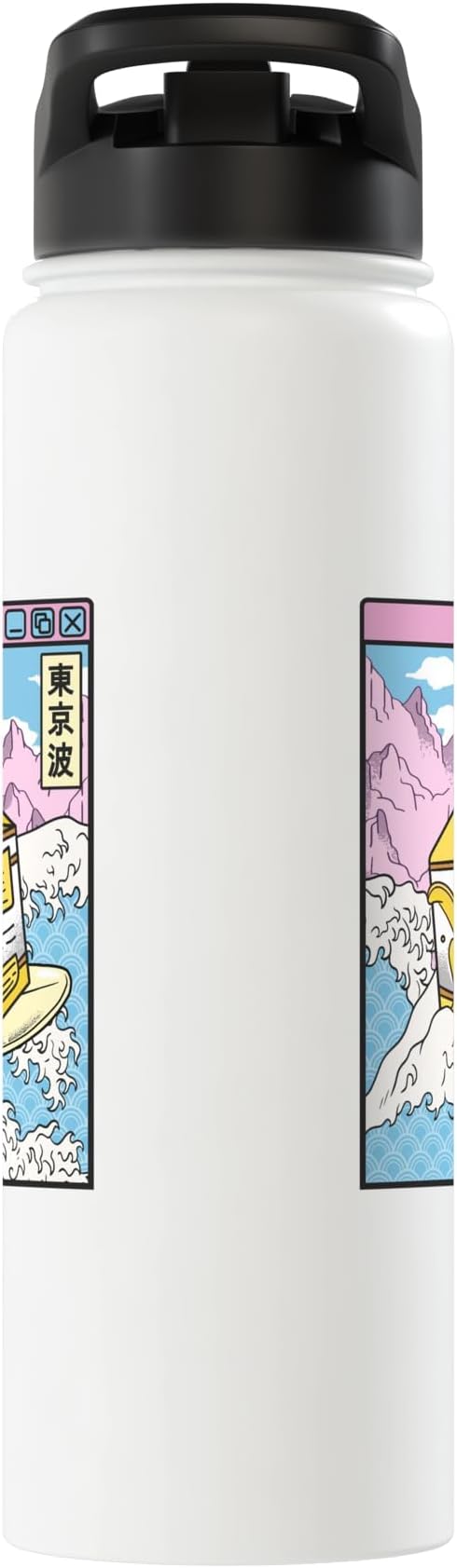Banana Milk Carton Great Waves Kawaii Aesthetic Stainless Steel Insulated Water Bottle