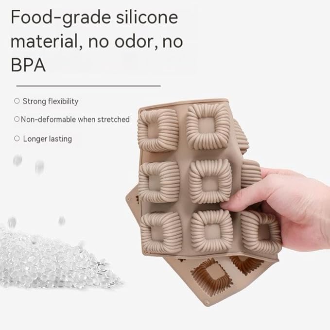 Cube Cake Silicone Mold | 1.6" x 1.6" x 0.8" 3D Square Mini Mousse Cake Baking Mold, French Dessert Molds for Chocolate, Jello, Brownie Bites, Ice Cream Cube, 15-Cavity