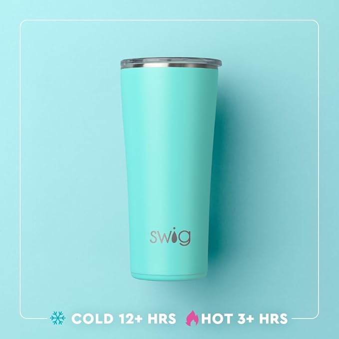 Swig Life 22oz Insulated Tumbler, Travel Coffee Tumbler with Lid, Cup Holder Friendly Travel Coffee Mug, Stainless Steel (Caliente)