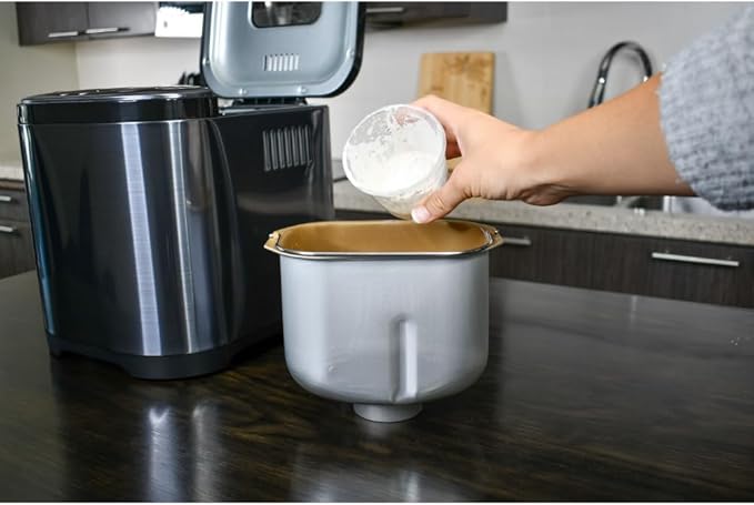 CULINARY CHEF Bread Maker Machine with Nonstick Bowl, Bread Hook, Measuring Cup & Spoon. 15-in-1, Gluten-Free Bread, Cake& Yogurt, 3 Crust Colour options and more.t3 Loaf Sizes. 2LB XL-Stainless Steel