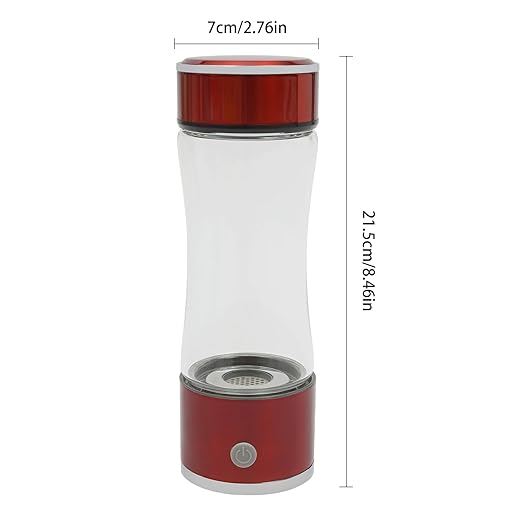 Hydrogen Water Generator Bottle, Portable Rechargeable Ionizer Machine,Improve Water in 3 Minutes, for Home, Office, Travel, Daily Drinking (Red)