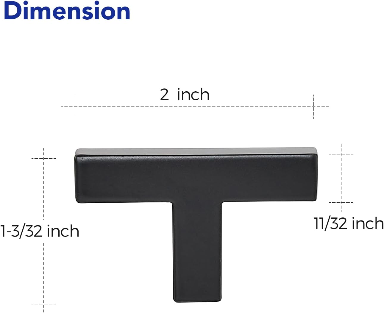 Ravinte 10 Pack Solid Square Bar Handles and Pulls - Black Matte Kitchen Cabinet Hardware