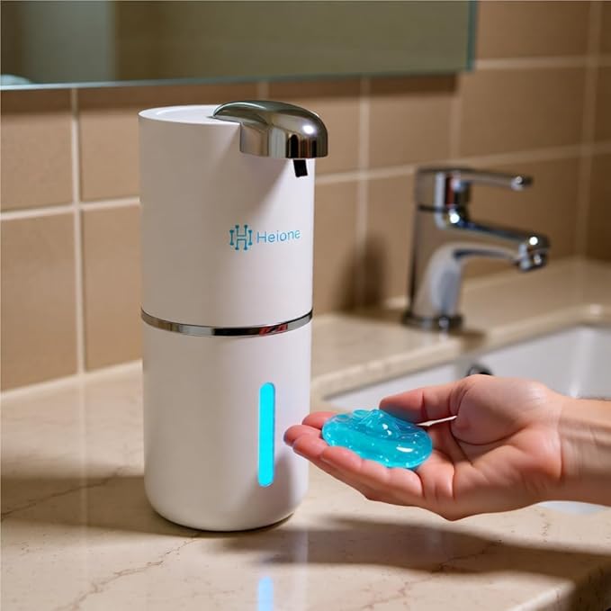 Automatic Touchless Liquid Soap Dispenser (White, 12.8oz) | USB-C Rechargeable, IPX5 Waterproof | Ideal for Bathroom & Kitchen Sink | Wall Mount or Countertop for Hand & Dish Soap