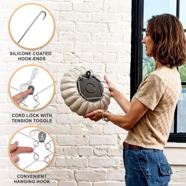 Display Buddie Adjustable Wall Plate Hanger - for Oval Square Round Rectangle Wall Display - Steel - Silicone Hooks - XL Fits 18"-24" up to 8 lbs