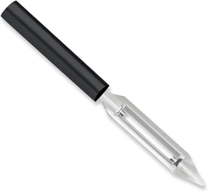 Rada Cutlery Vegetable Peeler (W232), 1.75" Stainless Steel Swiveling Blade, Black Handle, Pack of 6
