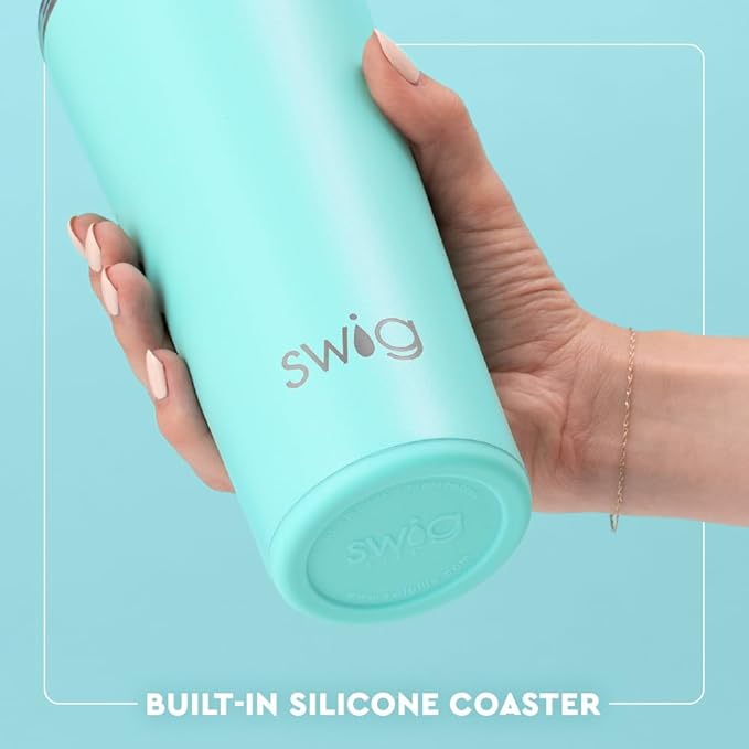 Swig Life 22oz Insulated Tumbler, Travel Coffee Tumbler with Lid, Cup Holder Friendly Travel Coffee Mug, Stainless Steel (Caliente)