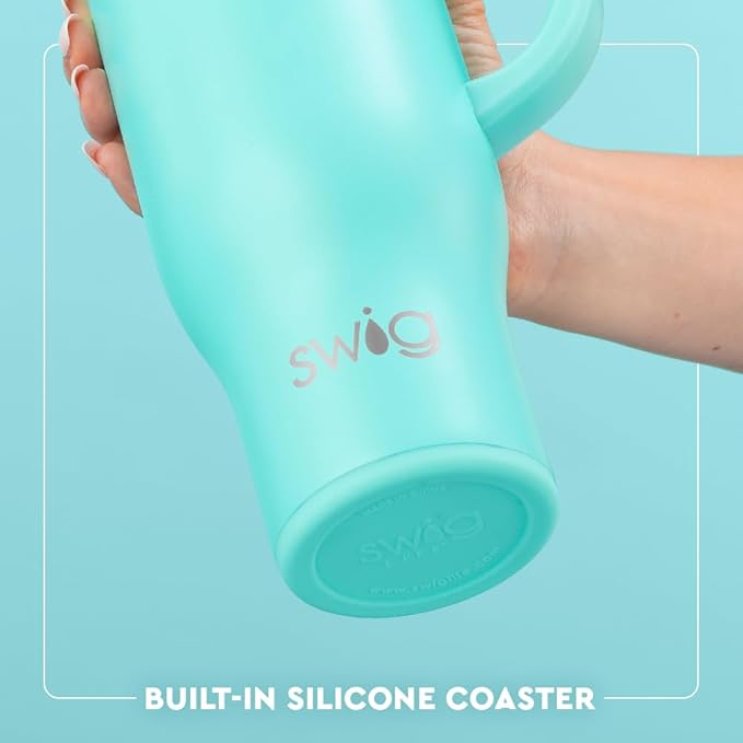 Swig Life 30oz Mega Mug, 30 oz Tumbler with Handle and Straw, Cup Holder Friendly, Dishwasher Safe, Extra Large Insulated Tumbler, Stainless Steel Water Bottle (Howdy Holidays)