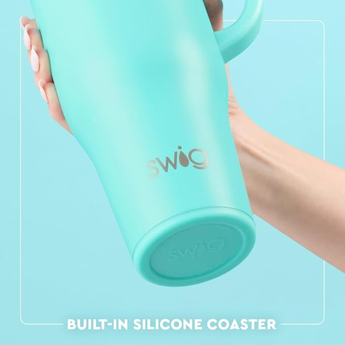 Swig Life 40oz Leak Proof Mega Mug, 40oz Leak Proof Tumbler with Handle and Straw, Extra Large Insulated Tumblers, Cup Holder Friendly Travel Mug, Reusable Leakproof Water Bottle (Giddy Up)
