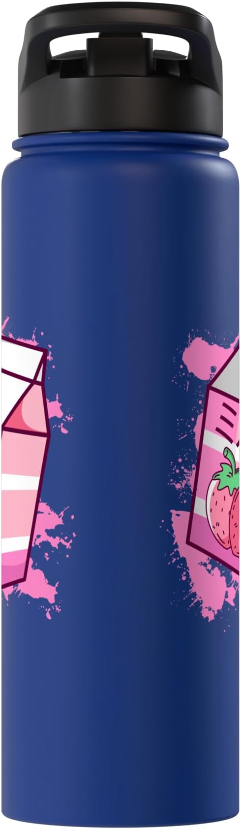 Kawaii Japanese Pink Retro 90s Strawberry Milk Carton Stainless Steel Insulated Water Bottle