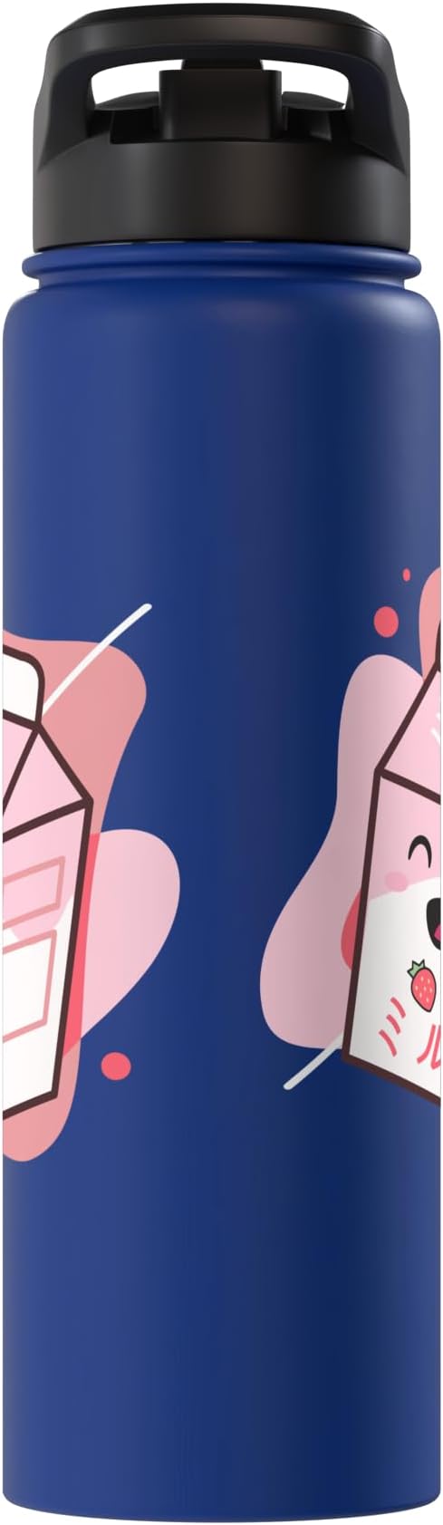 Kawaii Milk Cow Retro Japanese Strawberry Strawberry Milk Stainless Steel Insulated Water Bottle