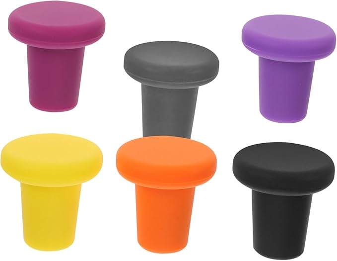 OUNONA 12pcs Silicone Wine Stoppers Bottle Seal Plugs for Beverage Bottles Airtight Closure Cracking for Wine Juice More