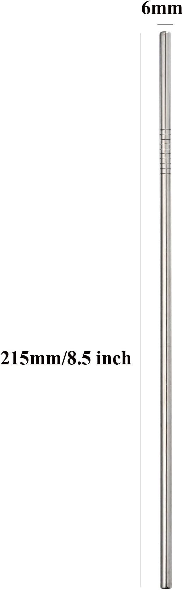 Straight Metal Straws 200 Pack. 8.5" Reusable Stainless Steel Straws in Bulk Order for Drinks.NiceCaTeLe Drinking Straws for 30oz & 20oz Tumblers Yeti Water Bottle (8.5" - Silver, 200pcs - Straight)