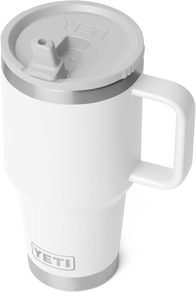 YETI Rambler 30 oz Travel Mug with Flip Straw Lid – Stainless Steel, Vacuum Insulated, Leakproof, Cup Holder Friendly