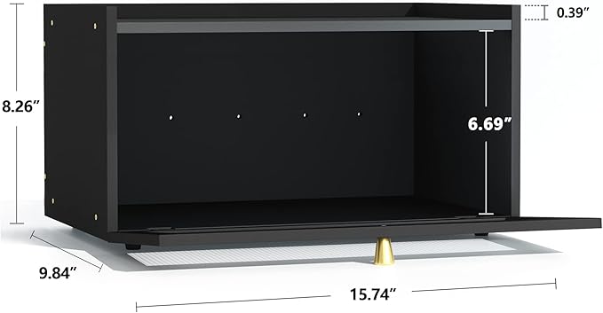 ETMI Black Bread Box for Kitchen Countertop - Modern bamboo Bread box with Window Bread Storage Container