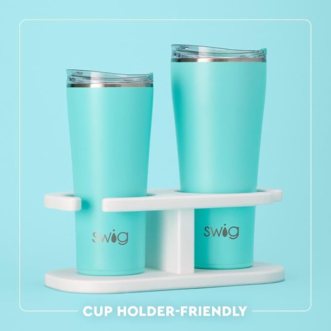 Swig Life 32oz Insulated Tumbler, Travel Coffee Tumbler with Lid, Cup Holder Friendly Travel Coffee Mug, Stainless Steel, 32 oz, Reusable Insulated Mug with Lid (Pagoda Paradise)