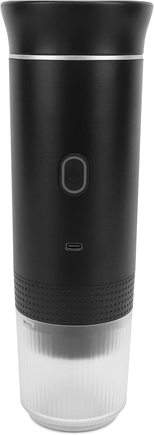 Asixxsix Portable Maker, Rechargeable 2500mAh Battery One Button Operation Travel Coffee Maker, Camping with Rich Flavor Extraction for Travel Office Household (Black)