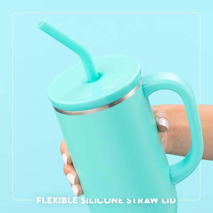 Swig Life 30oz Mega Mug, 30 oz Tumbler with Handle and Straw, Cup Holder Friendly, Dishwasher Safe, Extra Large Insulated Tumbler, Stainless Steel, Birthday Gifts for Women (Make a Wish)