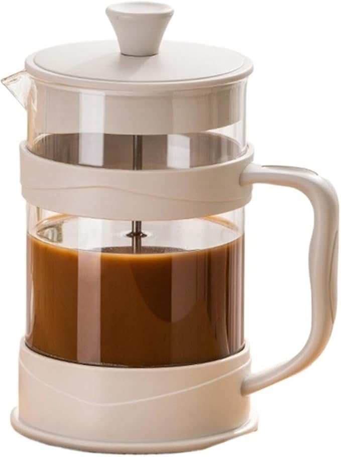 Transparent Glass French Press Pot Heat-resistant Coffee Teapot Filter Cup Hand Punch Cold Brew Pot Household Office Coffee Cups(1pcs1L)
