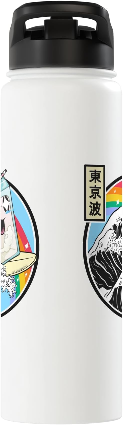 Surfing Milk Carton Kanagawa Wave Kawaii Anime Vaporwave Stainless Steel Insulated Water Bottle