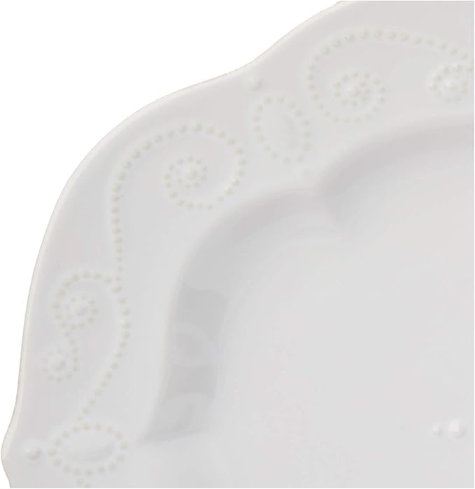 Lenox Serveware, Lenox French Perle White Serving Platter, Oval Shape, 18.5-Inch, Stoneware, Dishwasher Safe, Turkey Platter for Thanksgiving, Winter Hosting, Christmas Serving (White, 1 Piece)