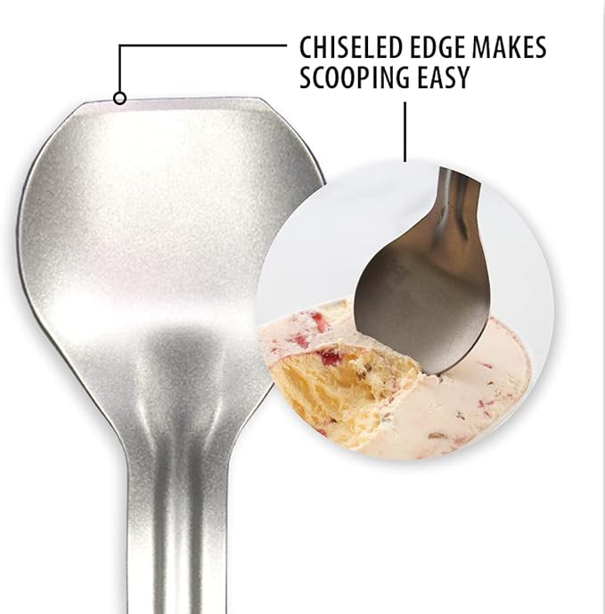 Rada Cutlery Ice Cream Scoop (R137), 2.38" x 2.38" Stainless Steel Bowl, Silver Handle, Pack of 2