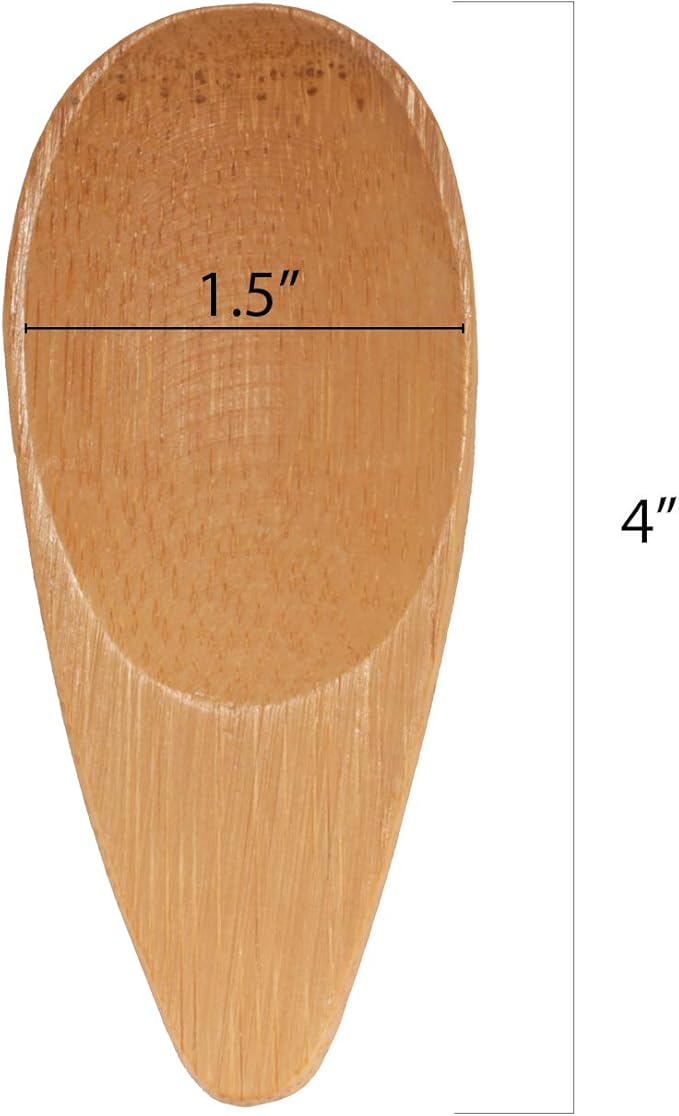 BambooMN - 4" Small Solid Bamboo Oval Scoop, 100pcs