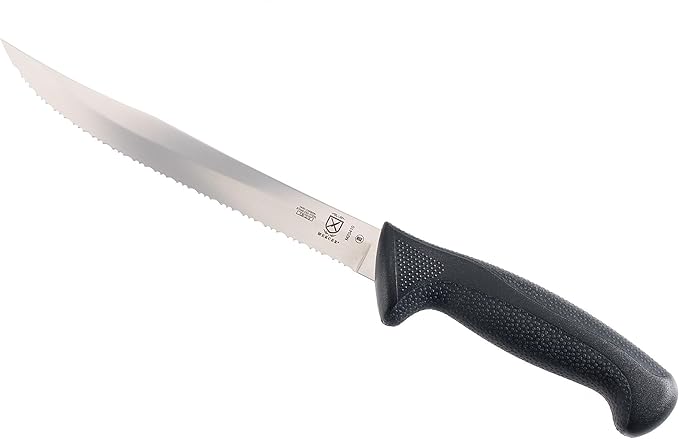 Mercer Culinary Millennia Black Handle Tiger Edge Slicer, 8-Inch