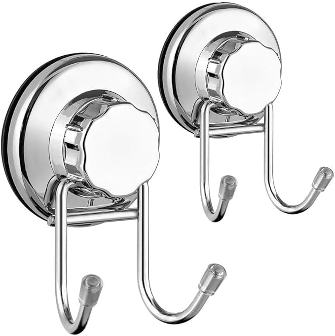SANNO Vacuum Suction Cup Soap Dish Holder Double Suction Hooks Shower Caddy Large Basket Shelf,Bath Organizer Kitchen Storage Basket for Gel Holder Shampoo, Conditioner