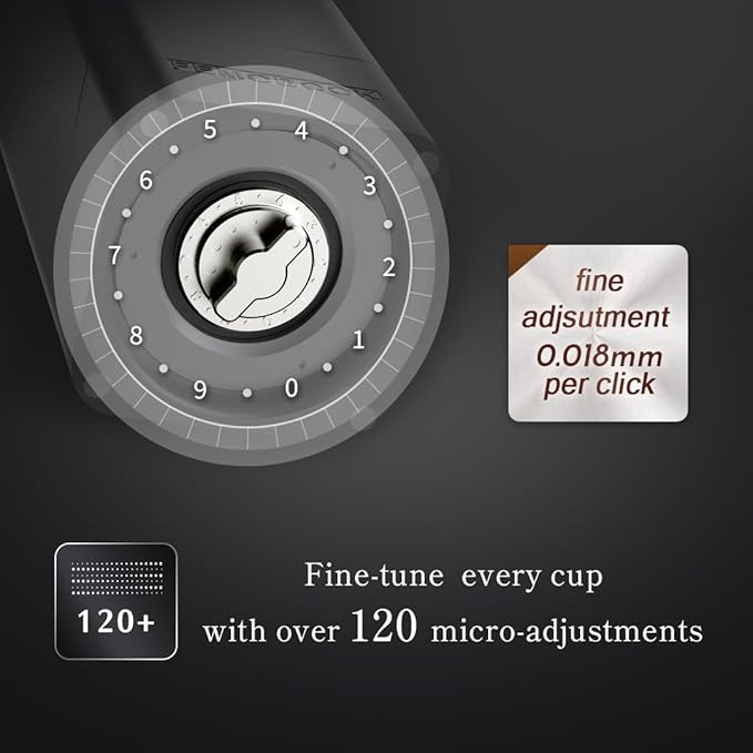 Femobook-A2 Portable Electric Coffee Grinder, Cordless Burr Grinder USB Rechargeable Coffee Grinder Magnetic Grounds Cup Travel & Home Brewing, Black