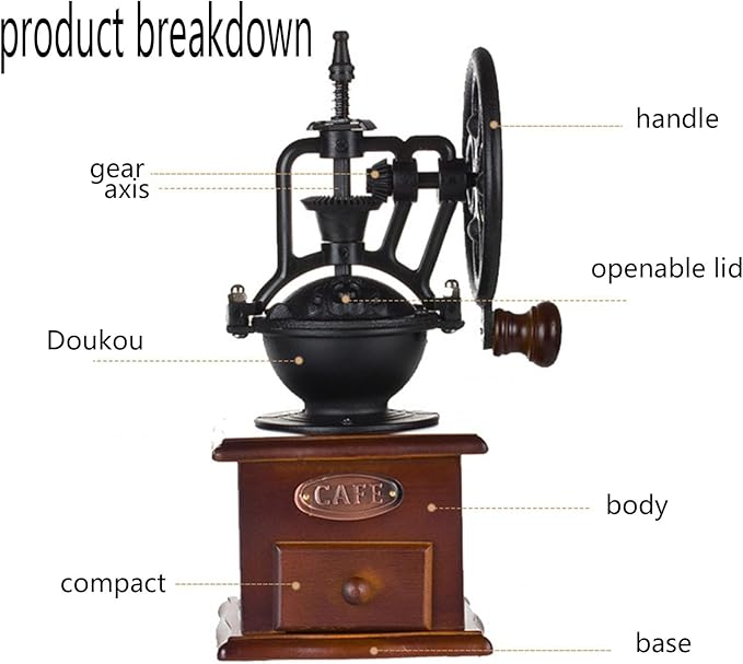 Manual Vintage Style Hand Coffee Grinder, manual coffee grinder with handle,Roller Mill