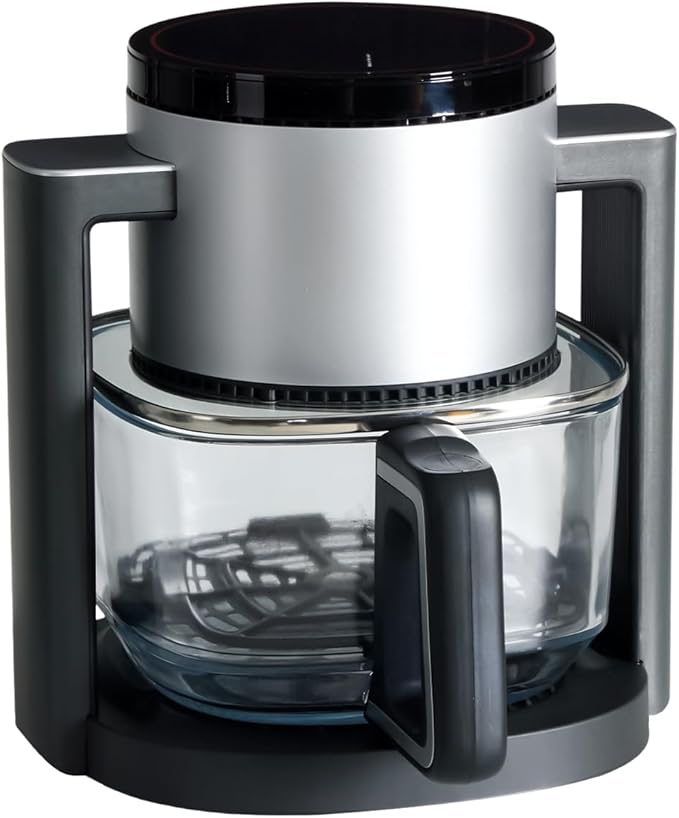 NEWBULIG 4.7Qt Glass Air Fryer, 10 in 1 Air Fryers with Timer, 105 to 395°F Wider Temperature, 360° Visibility, Dishwasher Safe, Roast Bake Dehydrate Reheat, Nonstick & Easy-Clean Basket, 1300W