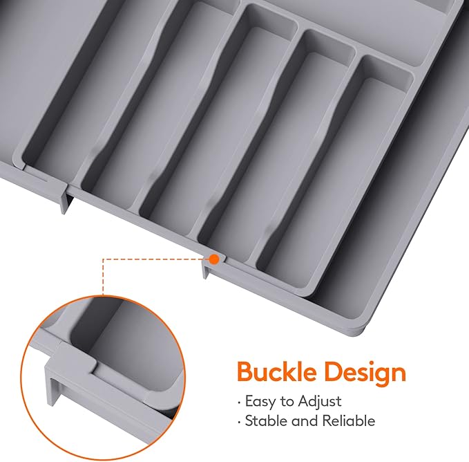 Lifewit 5 Pack Drawer Dividers 5" High,Expandable Utensil Tray for Kitchen,Expandable Dresser Separators in Bedroom/Bathroom/Kitchen/Office