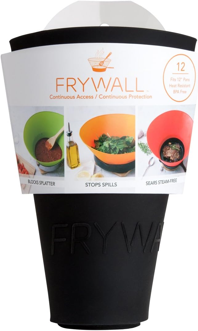 Frywall 12 (Large) - Black - Splatter Guard, as Seen on Shark Tank